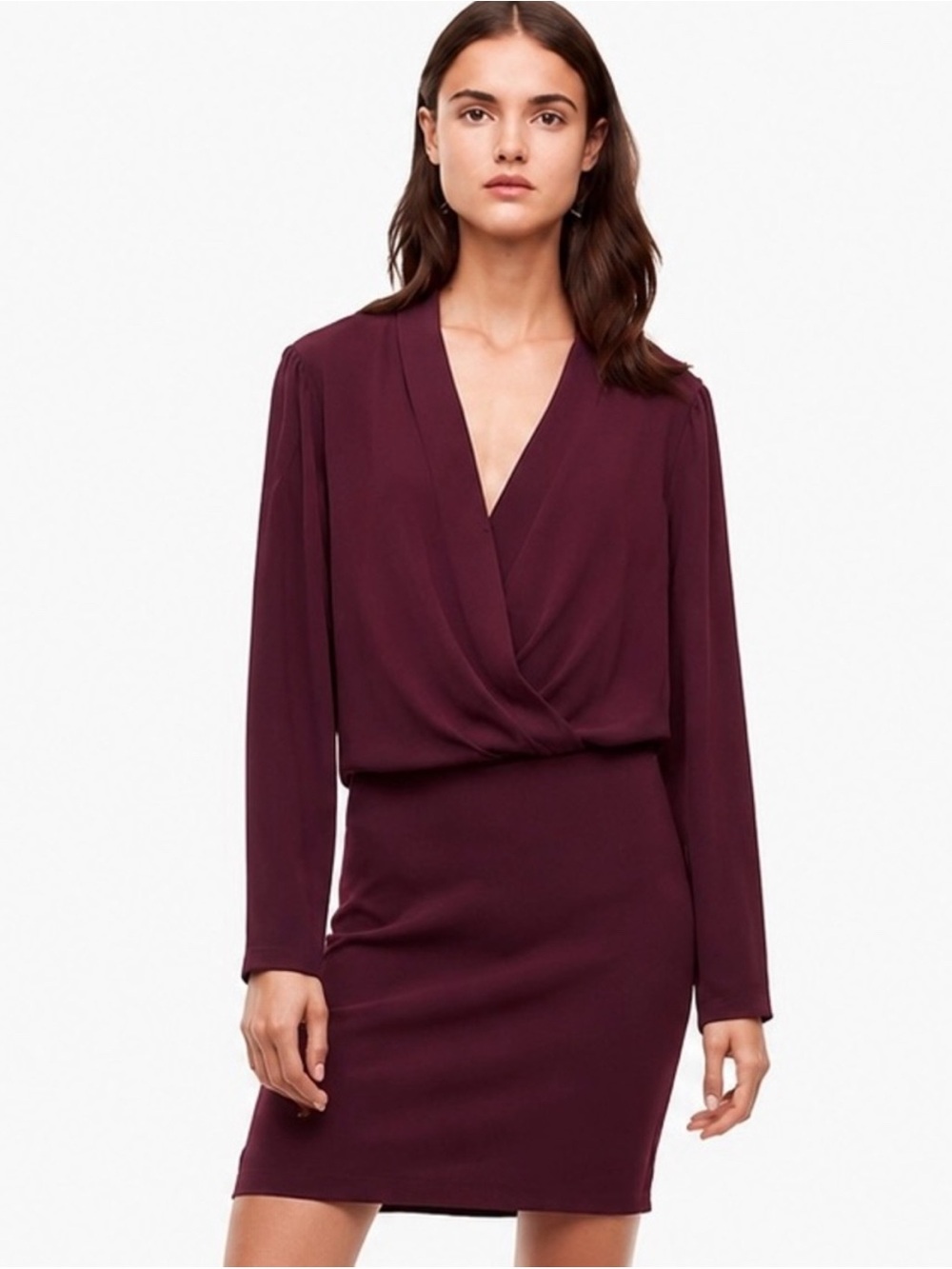 Babaton Deep Purple/burgundy Long Sleeve Dress